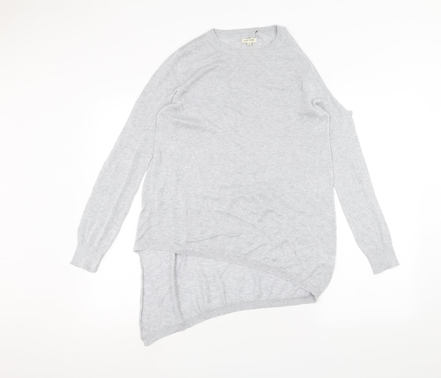 Womens UK Size 8 River Island Grey Basic T-Shirt