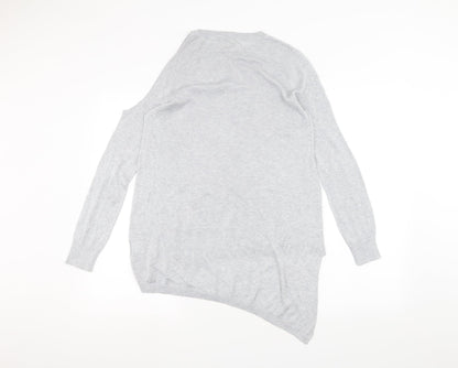 Womens UK Size 8 River Island Grey Basic T-Shirt