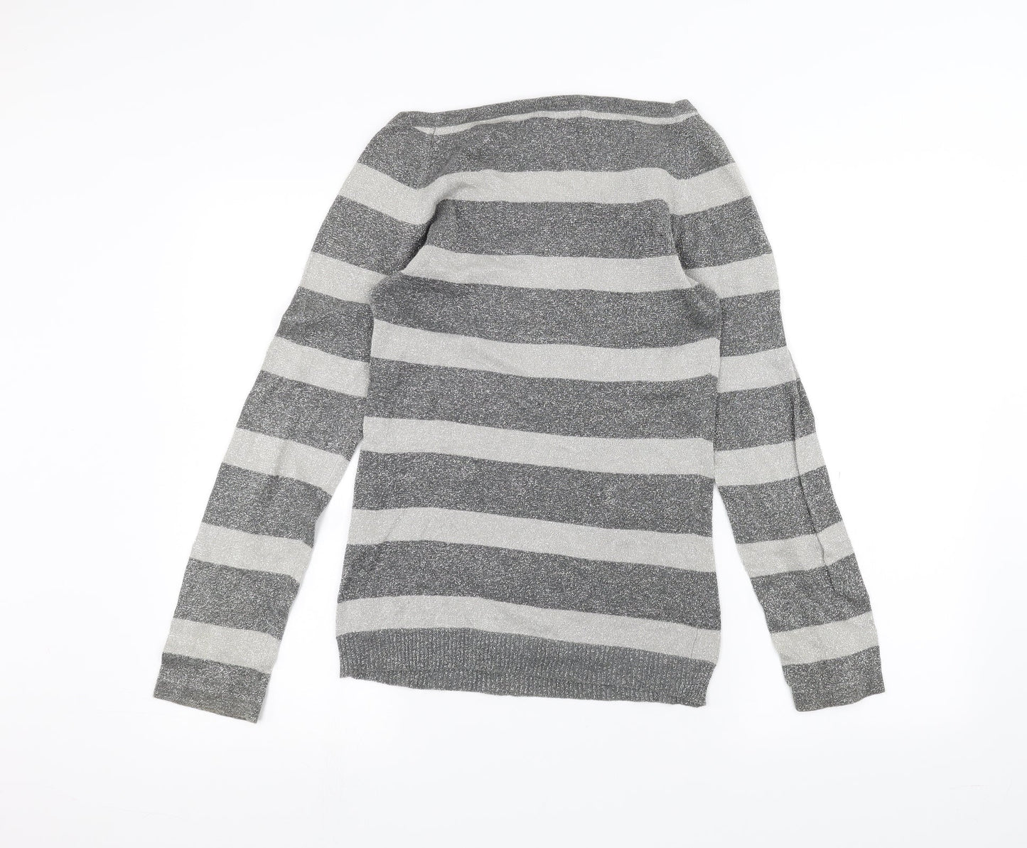 Womens UK Size S VILA Grey Basic T-Shirt