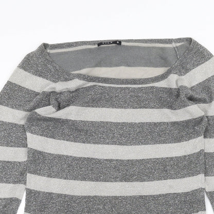 Womens UK Size S VILA Grey Basic T-Shirt