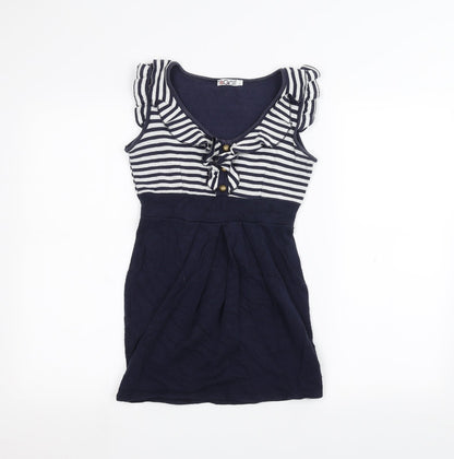 WalG Womens White Striped  A-Line  Size M