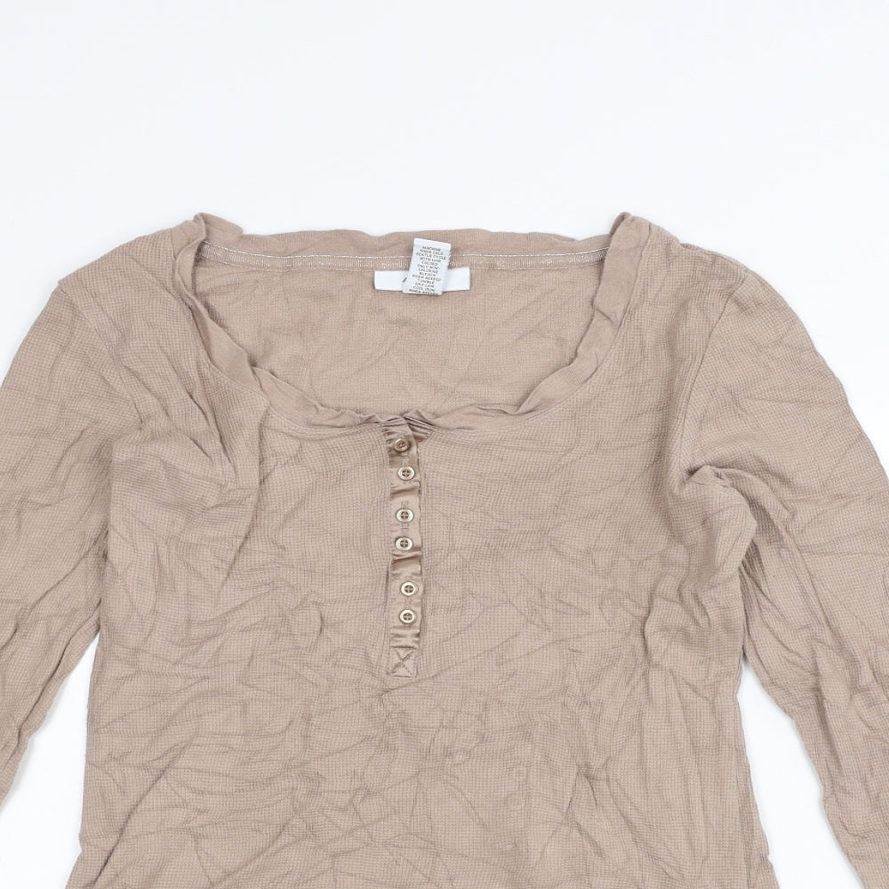Womens UK Size L Alfani Brown Basic T-Shirt