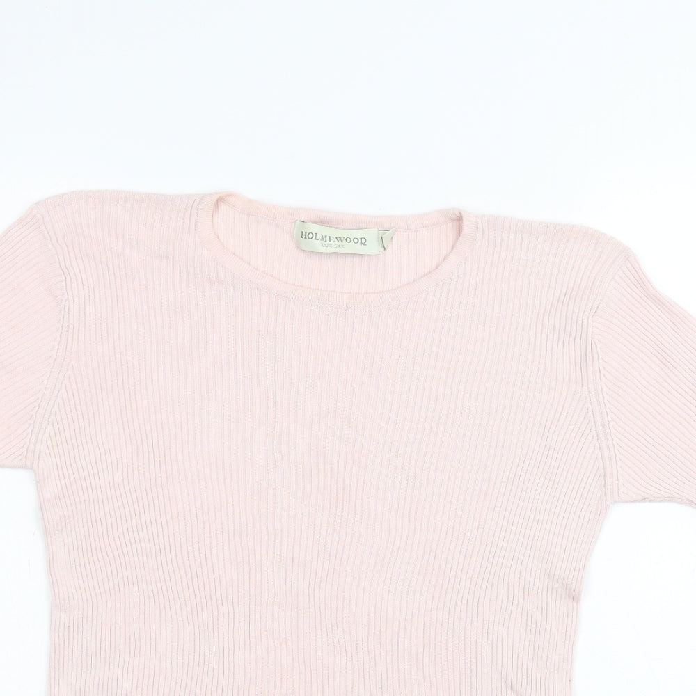 Womens UK Size M Holmewood Pink Basic T-Shirt