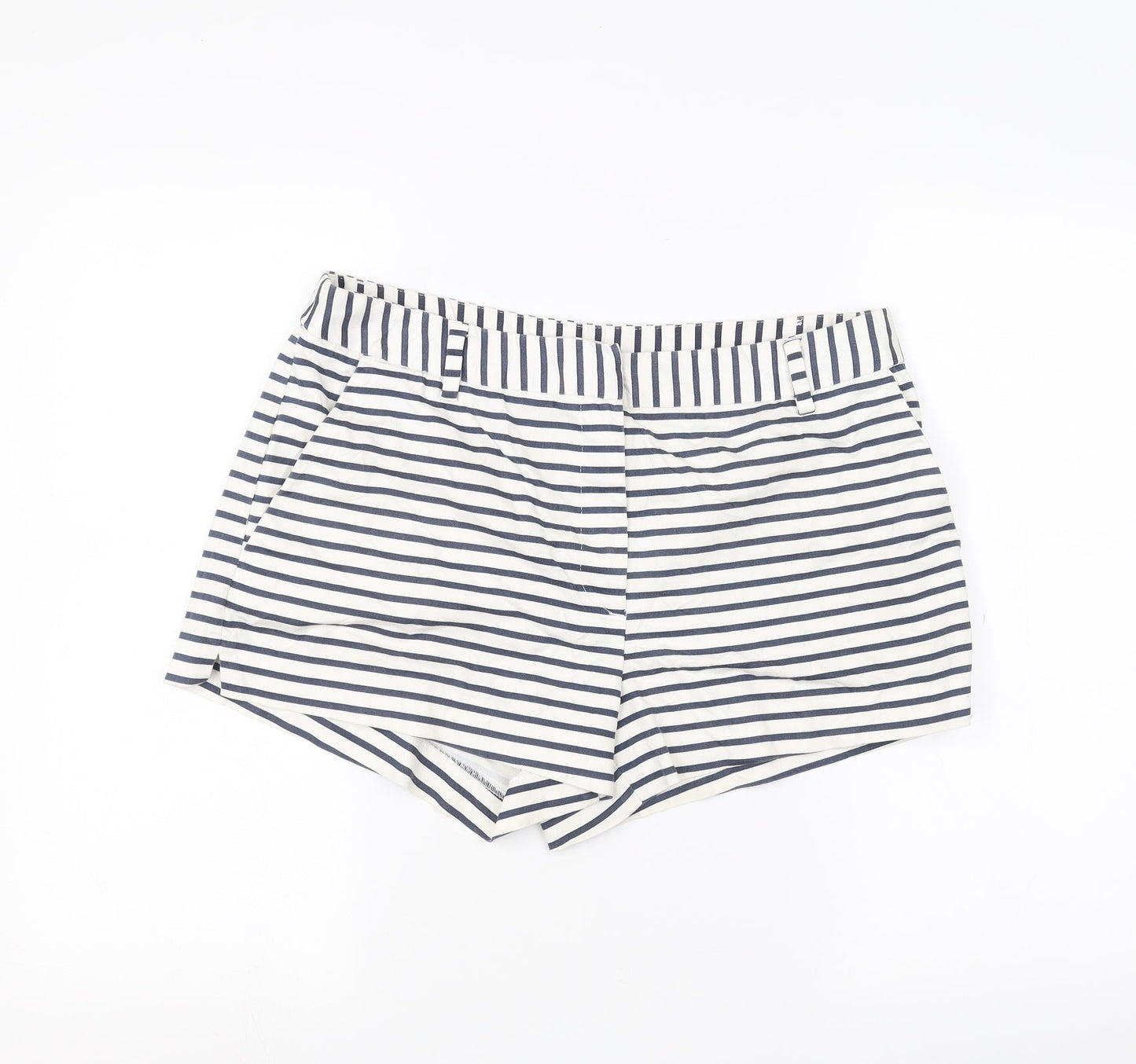 H&M Womens White Striped  Chino Shorts Size M