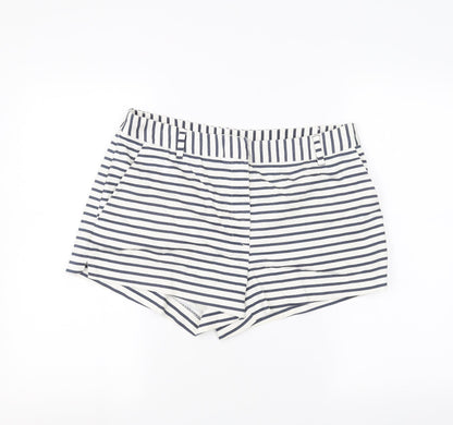H&M Womens White Striped  Chino Shorts Size M