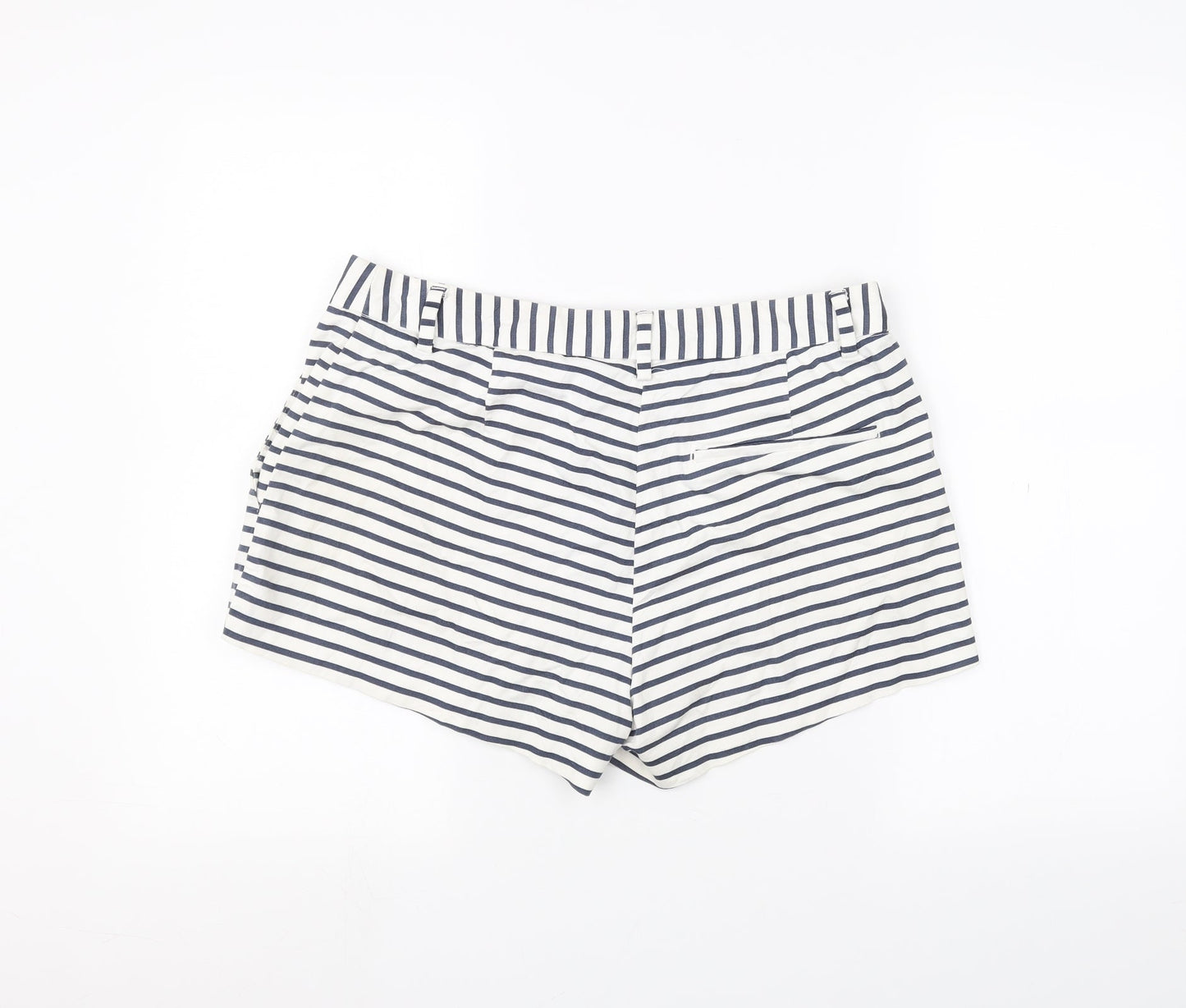 H&M Womens White Striped  Chino Shorts Size M