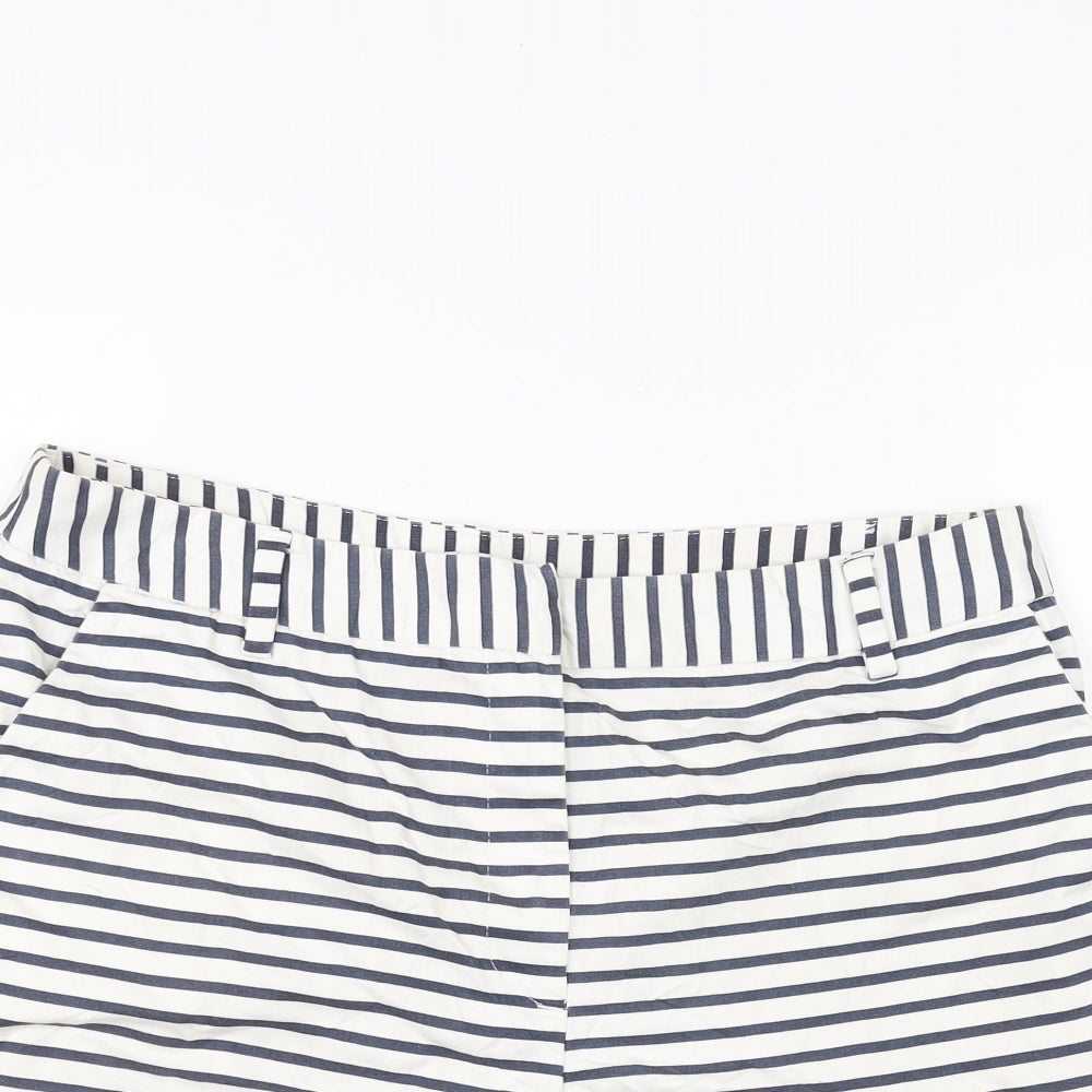 H&M Womens White Striped  Chino Shorts Size M