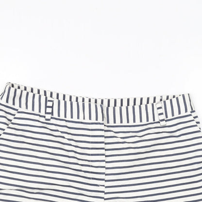 H&M Womens White Striped  Chino Shorts Size M