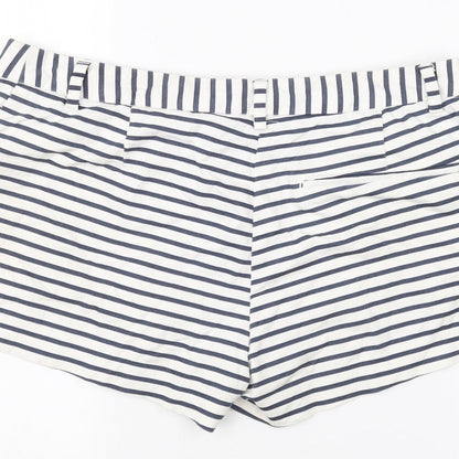 H&M Womens White Striped  Chino Shorts Size M