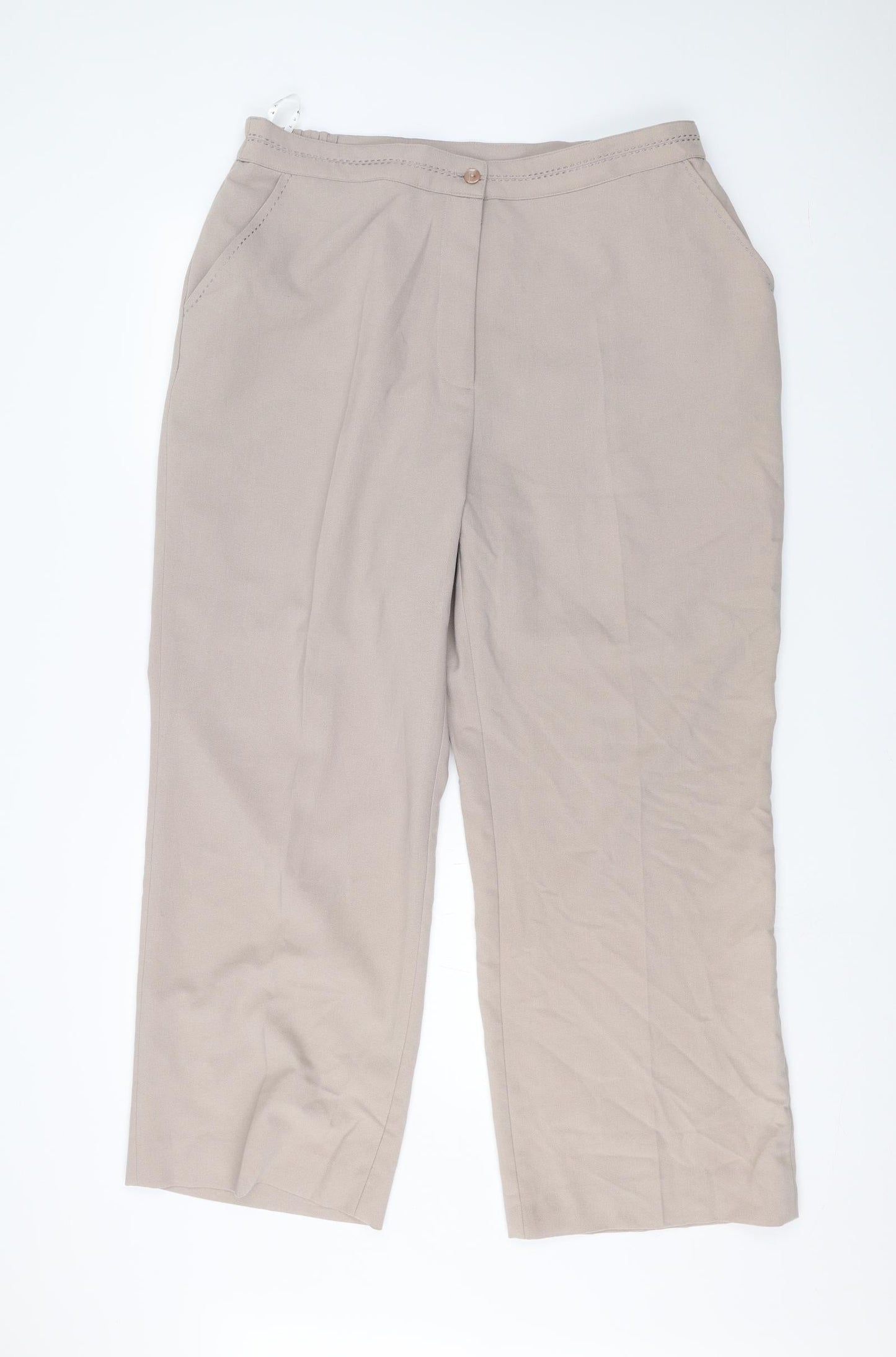 ELVI Womens Beige   Trousers  Size 35 in L30 in
