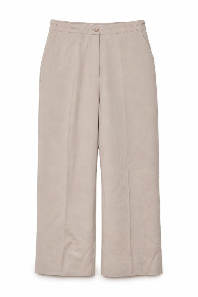 Womens UK Size 35 in ELVI Regular Fit  Beige Trousers