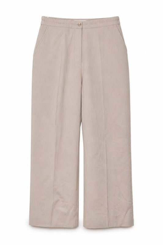 Womens UK Size 35 in ELVI Regular Fit  Beige Trousers