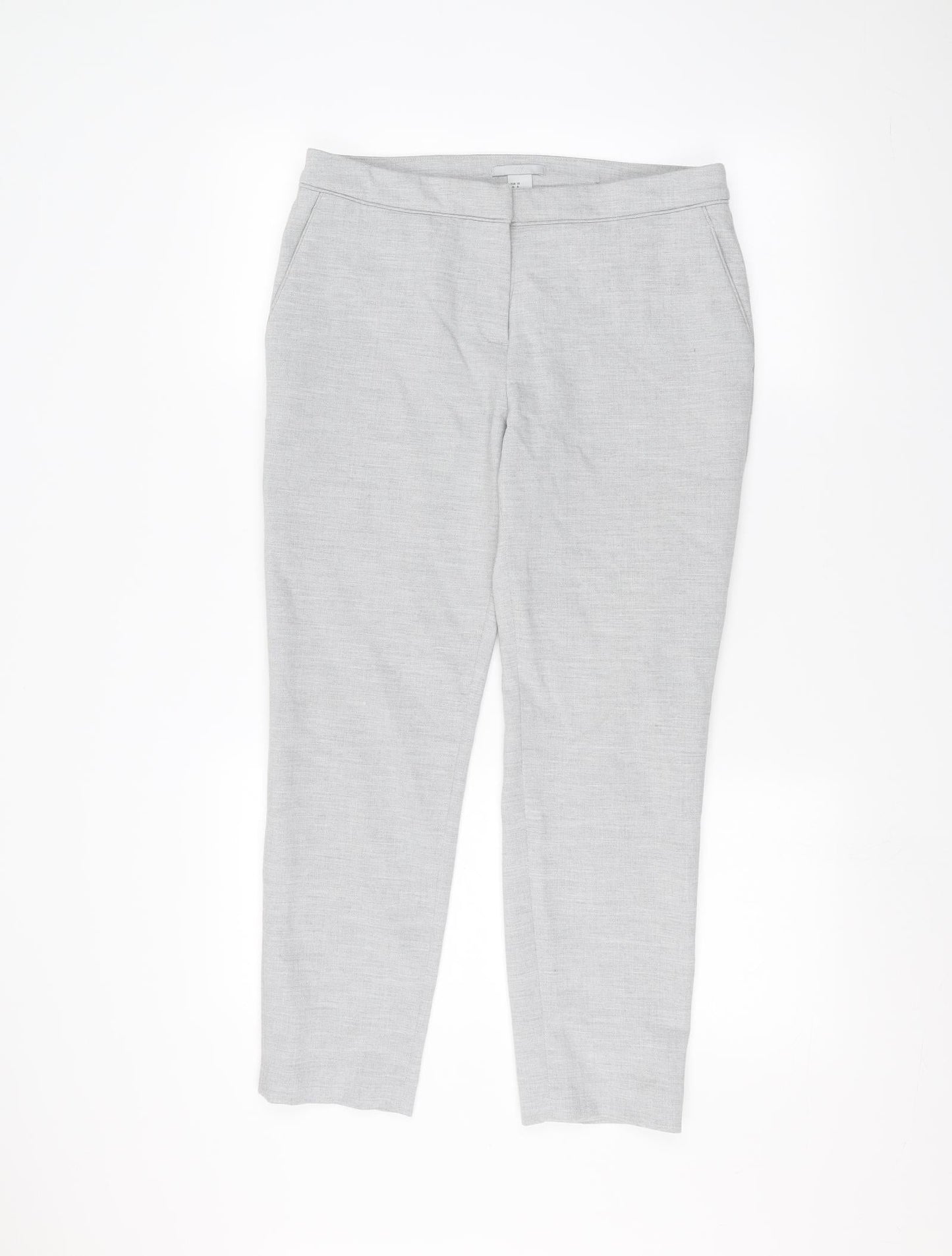 Womens UK Size 10 H&M Regular Fit  Grey Trousers