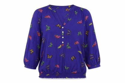 Womens UK Size S Monsoon Blue Basic Button-Up