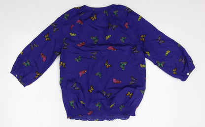 Womens UK Size S Monsoon Blue Basic Button-Up