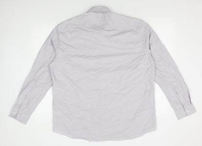 Taylor & Wright Mens Grey Striped   Button-Up Size 17  - 17 1/2