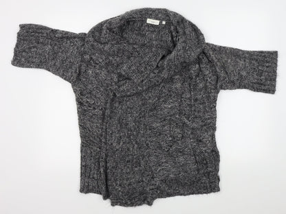 Womens UK Size 12 New Look Grey Wrap Jumper