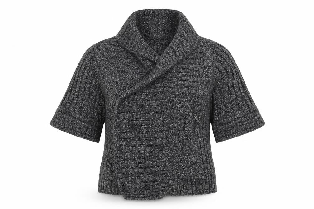 Womens UK Size 12 New Look Grey Wrap Jumper