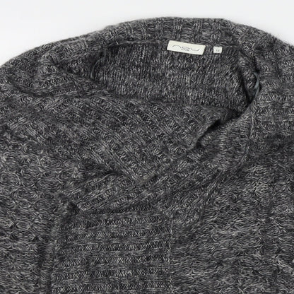 Womens UK Size 12 New Look Grey Wrap Jumper
