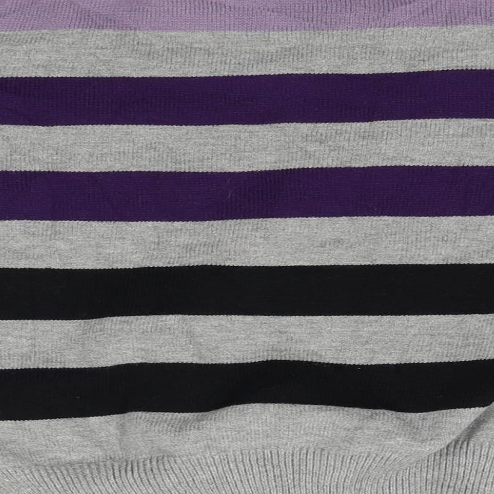Matalan Girls Grey Striped  Pullover Jumper Size 6-7 Years