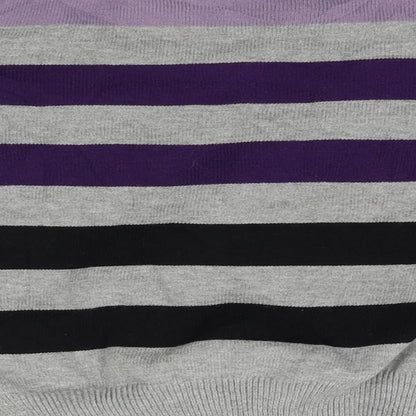 Matalan Girls Grey Striped  Pullover Jumper Size 6-7 Years