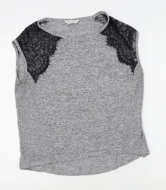 Miss Selfridge Womens Grey   Basic T-Shirt Size 10