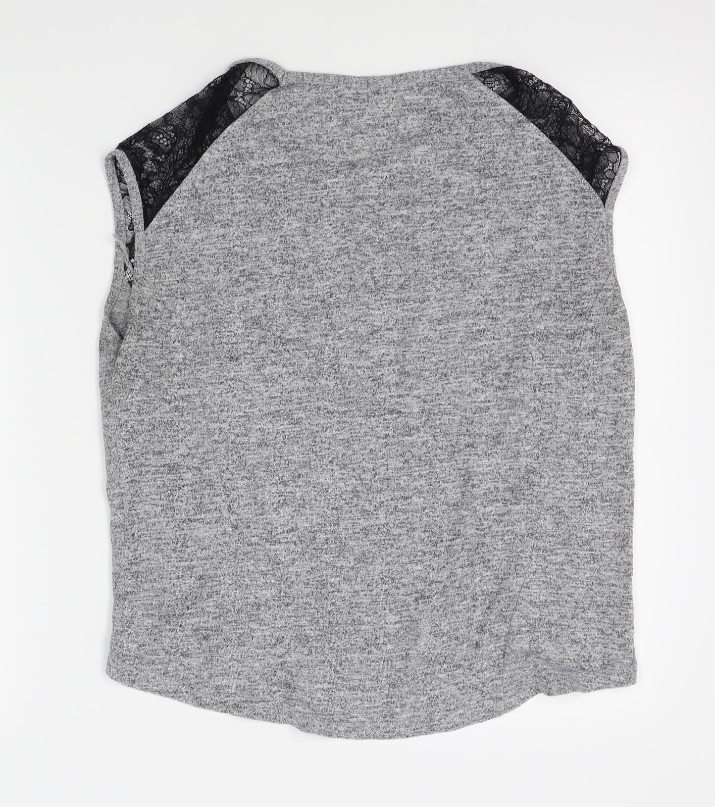 Miss Selfridge Womens Grey   Basic T-Shirt Size 10