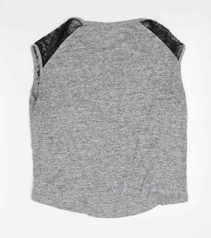 Miss Selfridge Womens Grey   Basic T-Shirt Size 10