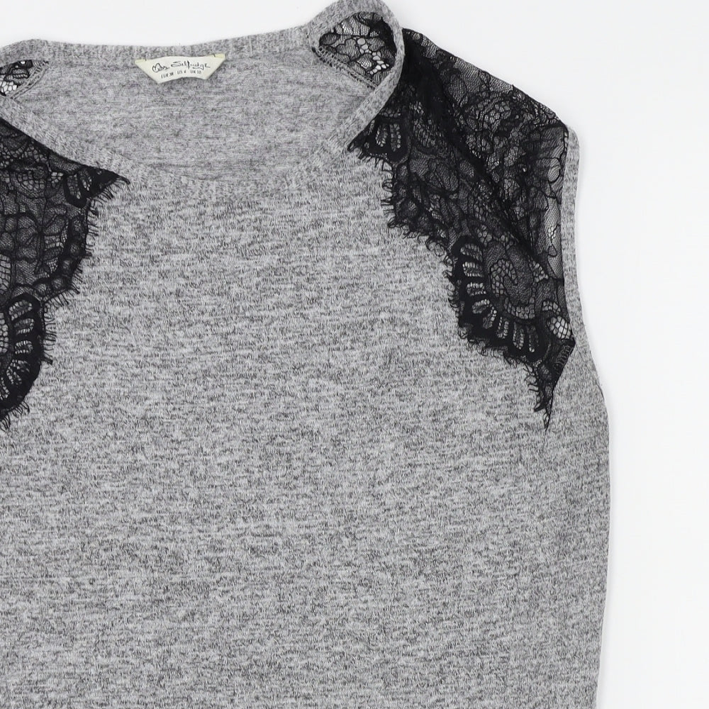 Miss Selfridge Womens Grey   Basic T-Shirt Size 10