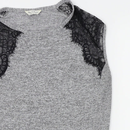 Miss Selfridge Womens Grey   Basic T-Shirt Size 10