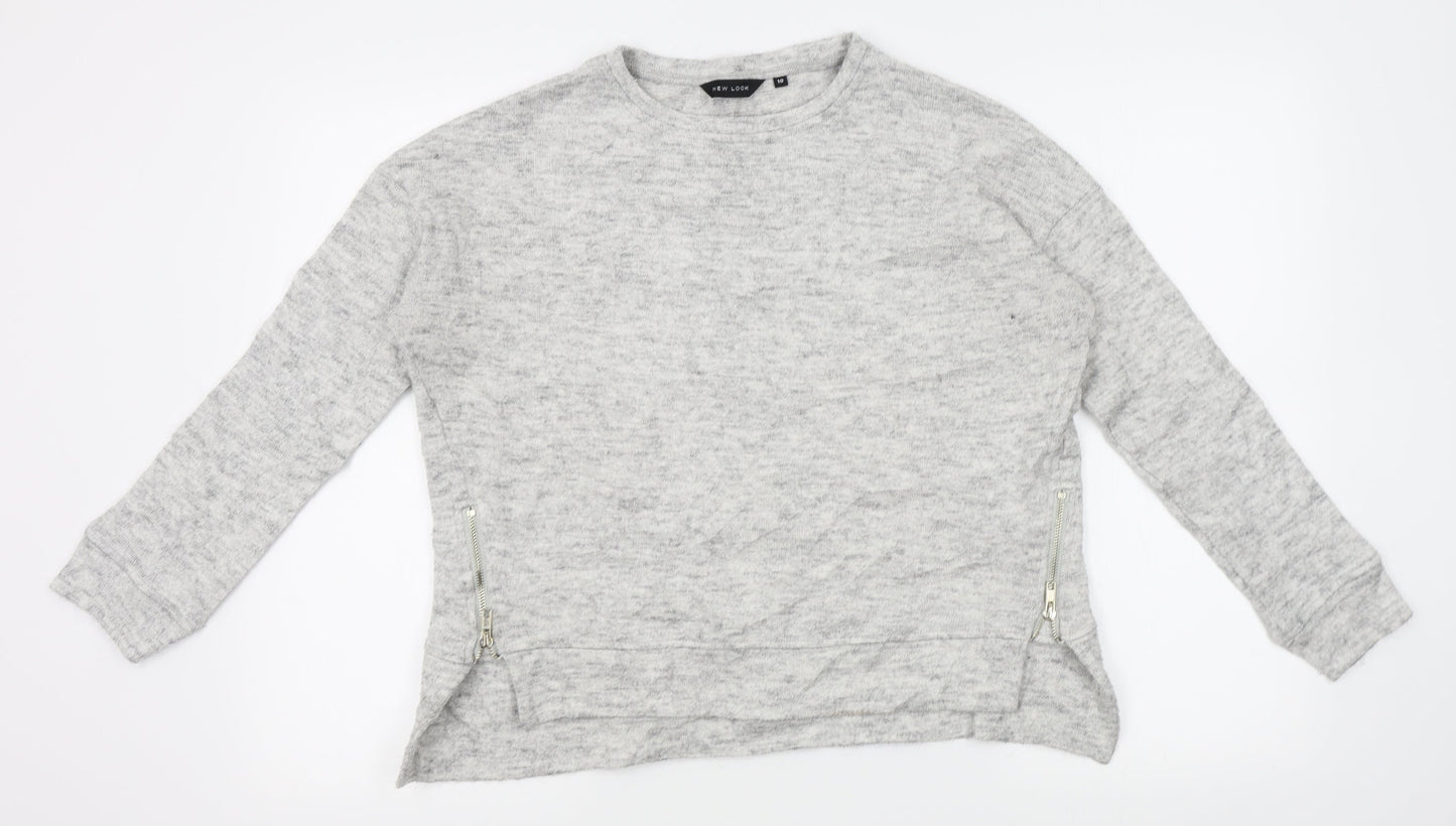 Womens UK Size 10 New Look Grey Pullover Jumper