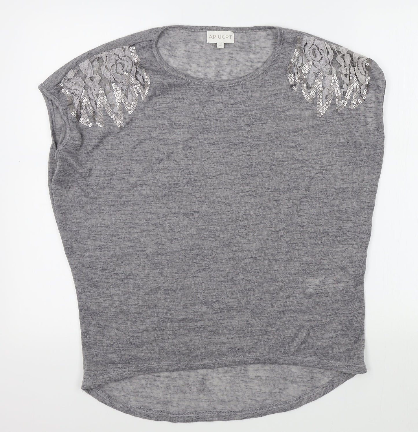 Womens UK Size 14 Apricot Grey Basic T-Shirt