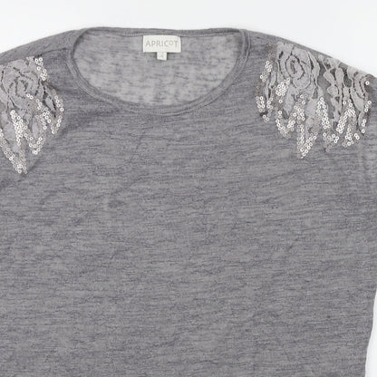 Womens UK Size 14 Apricot Grey Basic T-Shirt