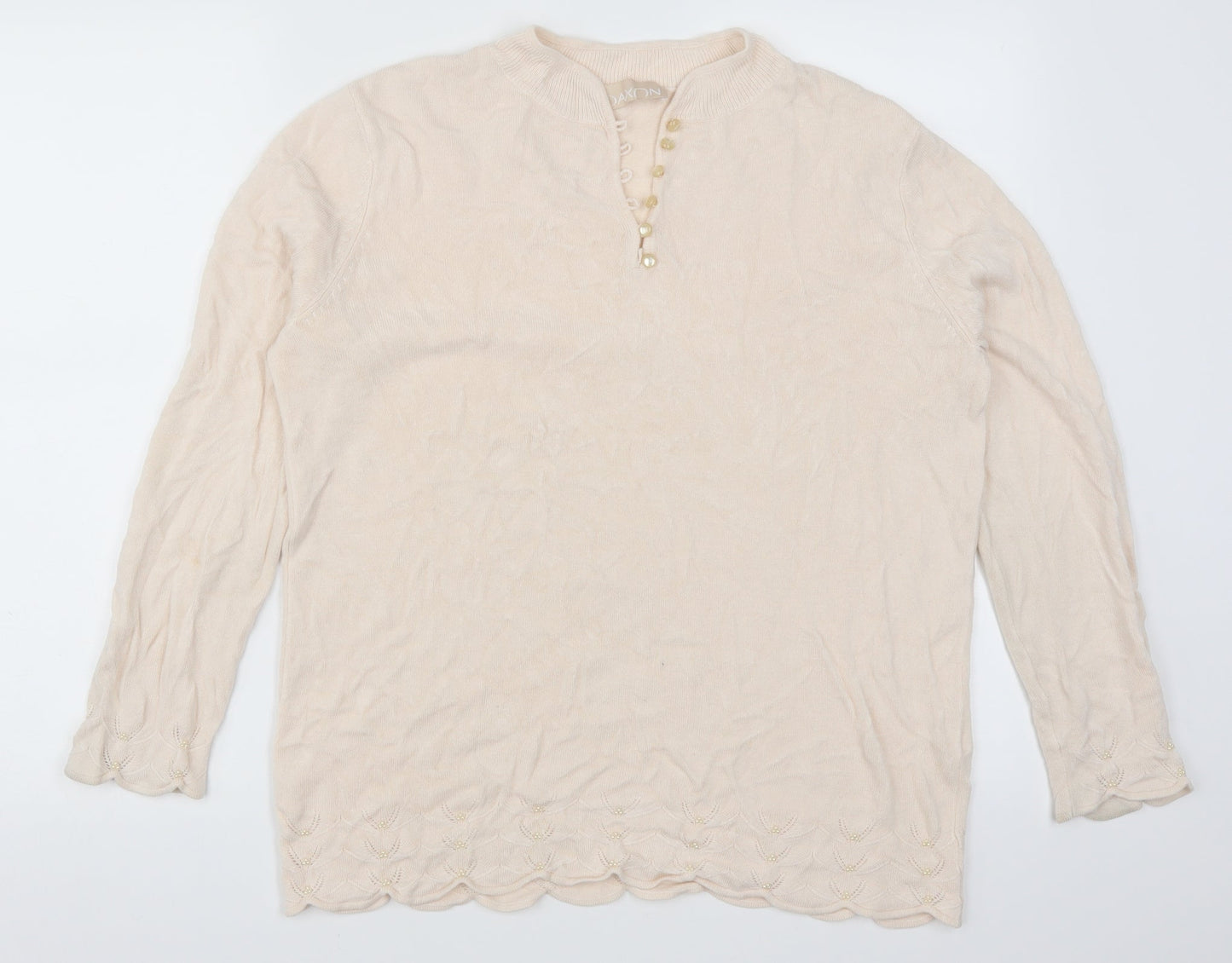Womens UK Size 18 Daxon Pink Pullover Jumper