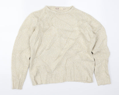 EWM Womens Beige  Knit Pullover Jumper Size 14