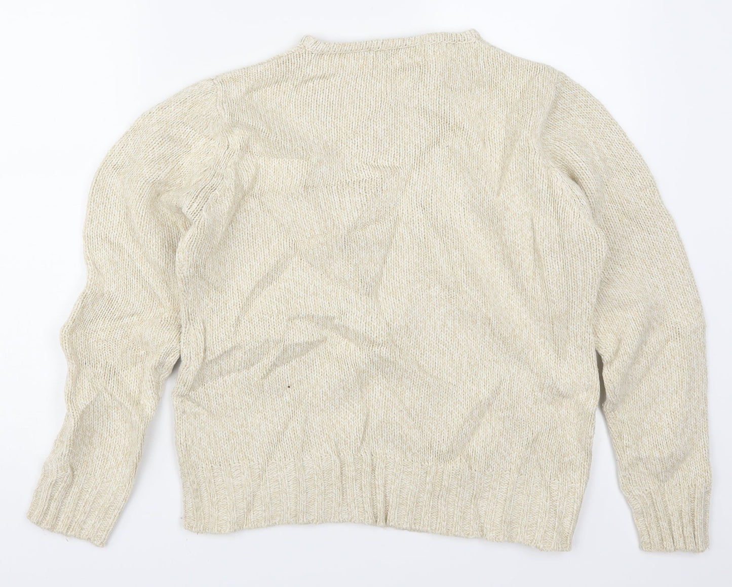 EWM Womens Beige  Knit Pullover Jumper Size 14