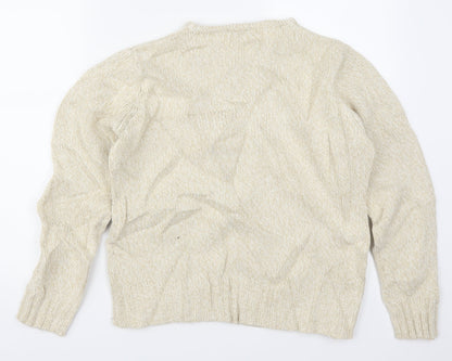 EWM Womens Beige  Knit Pullover Jumper Size 14
