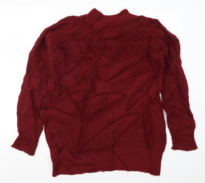 Womens UK Size M Papaya Red Pullover Jumper