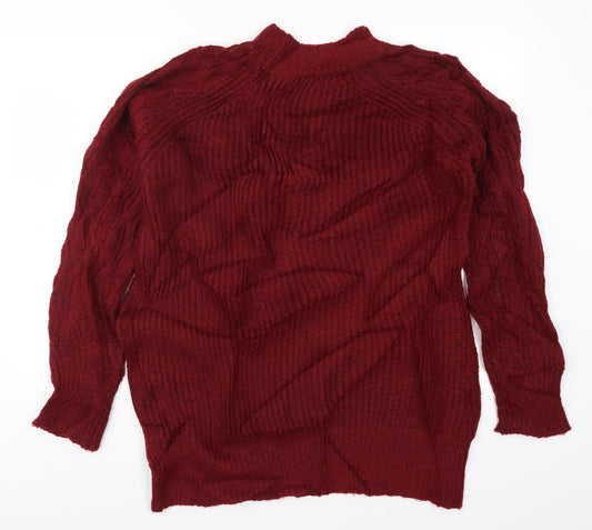 Womens UK Size M Papaya Red Pullover Jumper