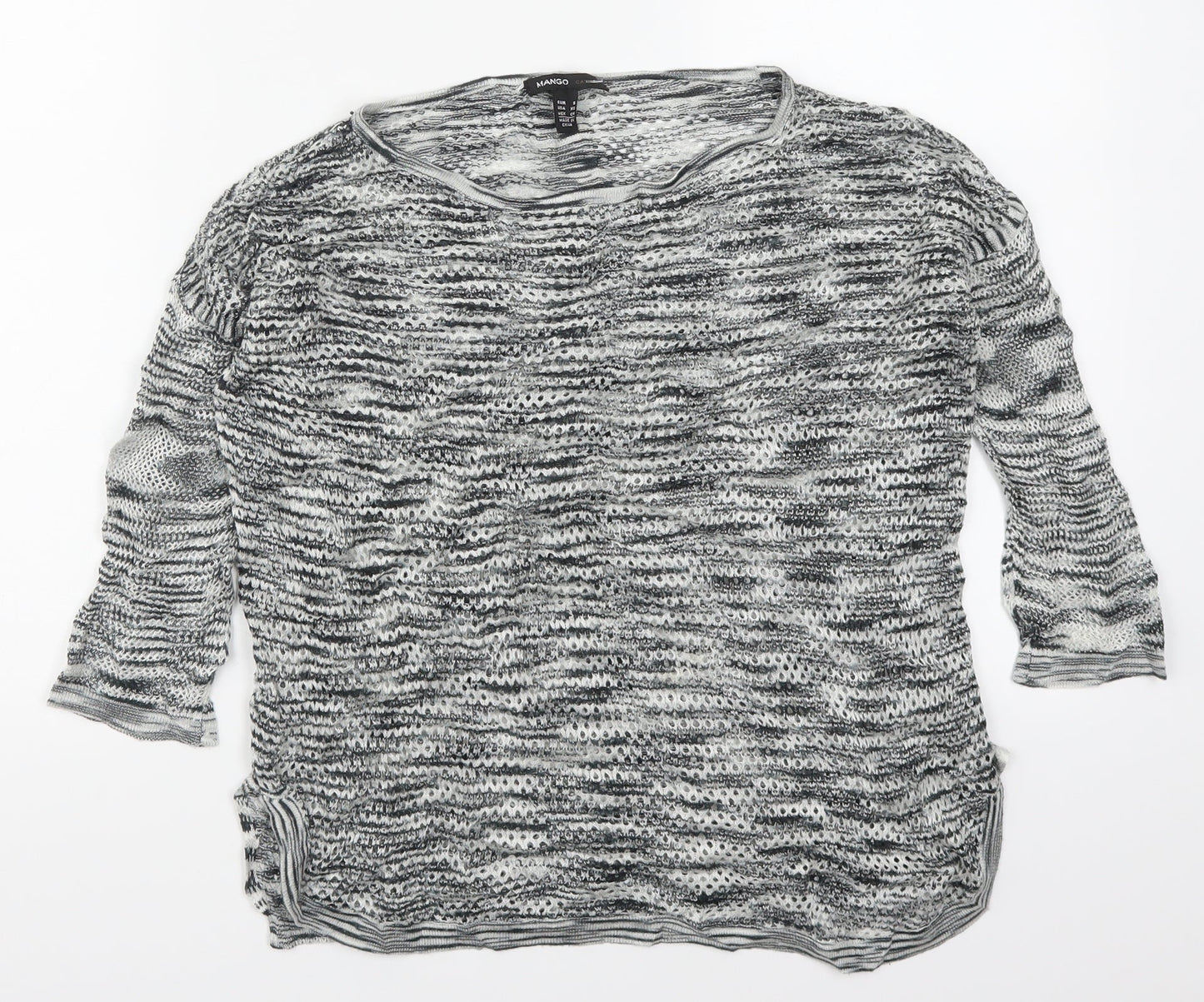 Womens UK Size S Mango Grey Pullover Jumper