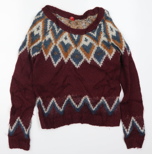 Womens UK Size 10 H&M Red Pullover Jumper