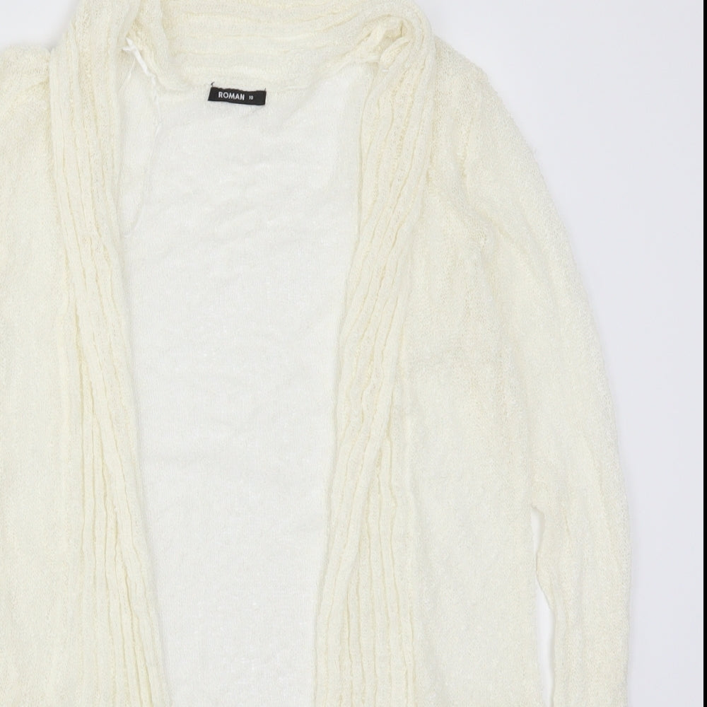 Womens UK Size 10 Roman Ivory Cardigan Jumper