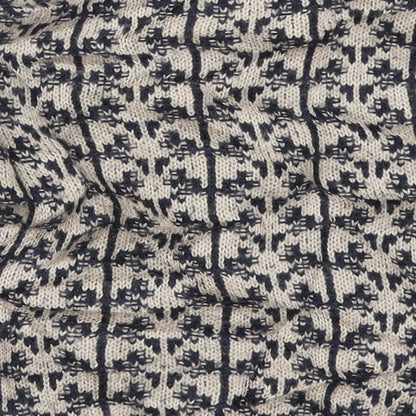 Marks and Spencer Womens Beige Geometric Knit Pullover Jumper Size 8  - Blue