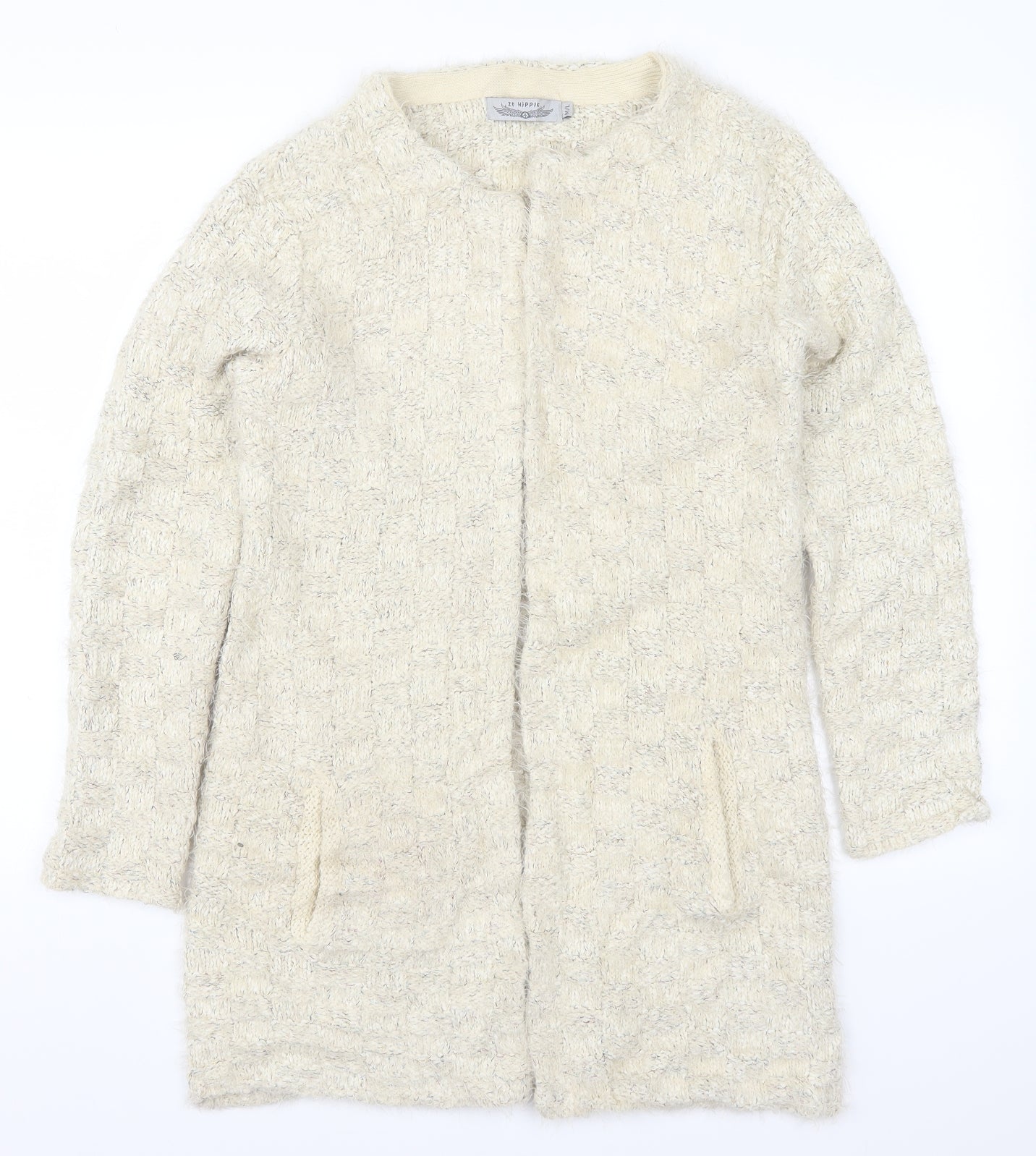 It Hippie Womens Beige  Knit Cardigan Jumper Size M