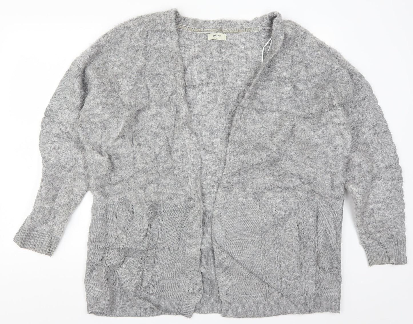 Womens UK Size XL Papaya Grey Cardigan Jumper