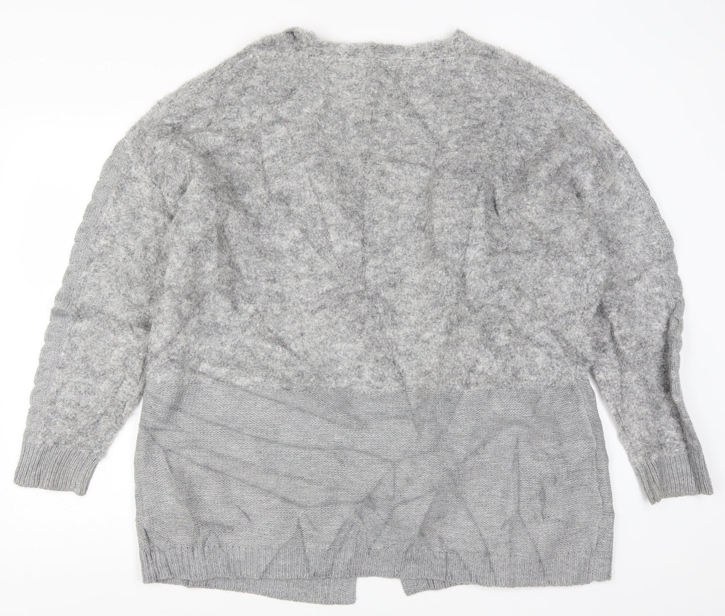 Womens UK Size XL Papaya Grey Cardigan Jumper