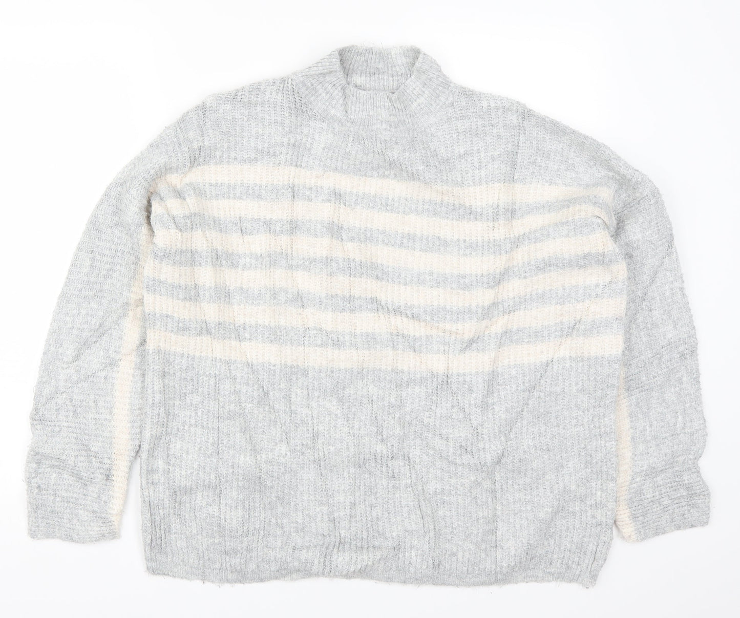 Womens UK Size M Papaya Grey Pullover Jumper