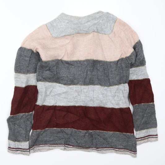 Kaleidoscope Womens Multicoloured Striped Knit Pullover Jumper Size 10