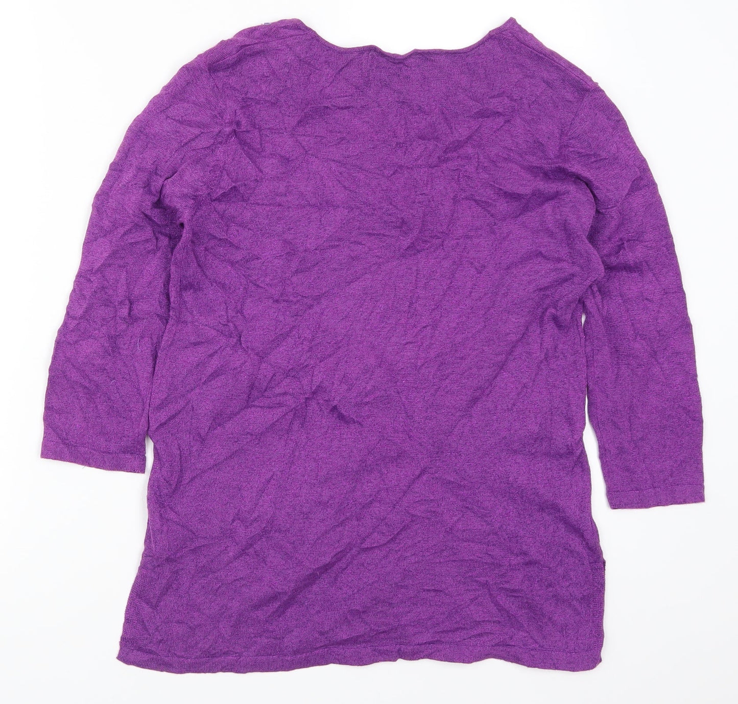 CMT Womens Purple   Cardigan Jumper Size M  - Flowers