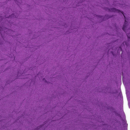 CMT Womens Purple   Cardigan Jumper Size M  - Flowers